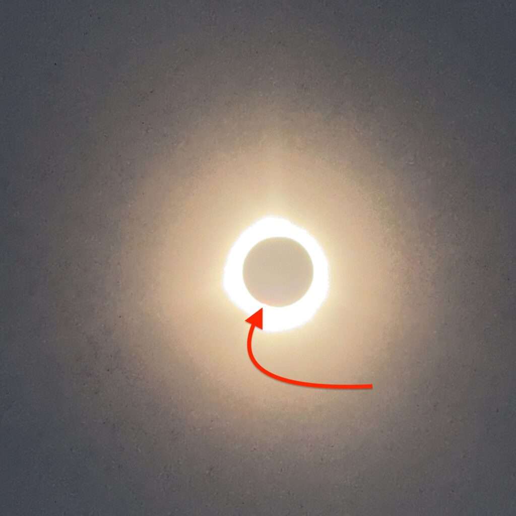 Totality with Red solar flare at 7 PM ‣ I Have An Idea